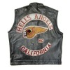 Men's Hells Angels California Biker Black Leather Vest Men's Hells Angels California Biker Black Leather Vest