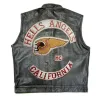 Men's Hells Angels California Biker Black Leather Vest Men's Hells Angels California Biker Black Leather Vest