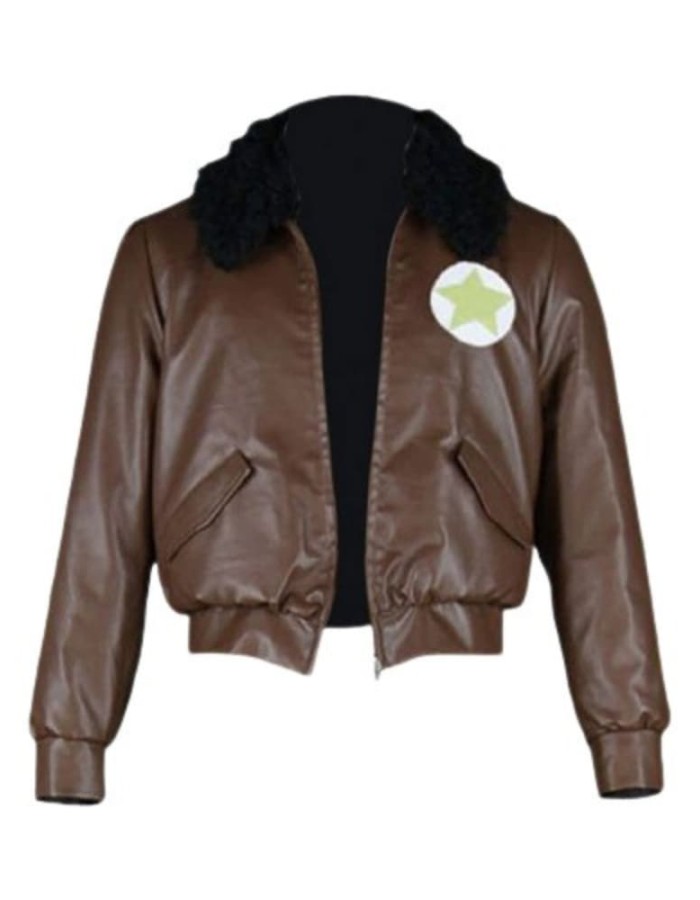 Hetalia America Alfred F Jones Brown Leather Bomber Jacket