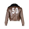 Hetalia America Alfred F Jones Brown Leather Bomber Jacket
