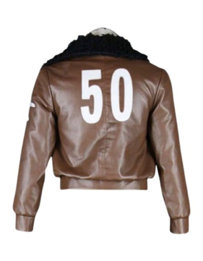 Hetalia America Alfred F Jones Brown Leather Bomber Jacket