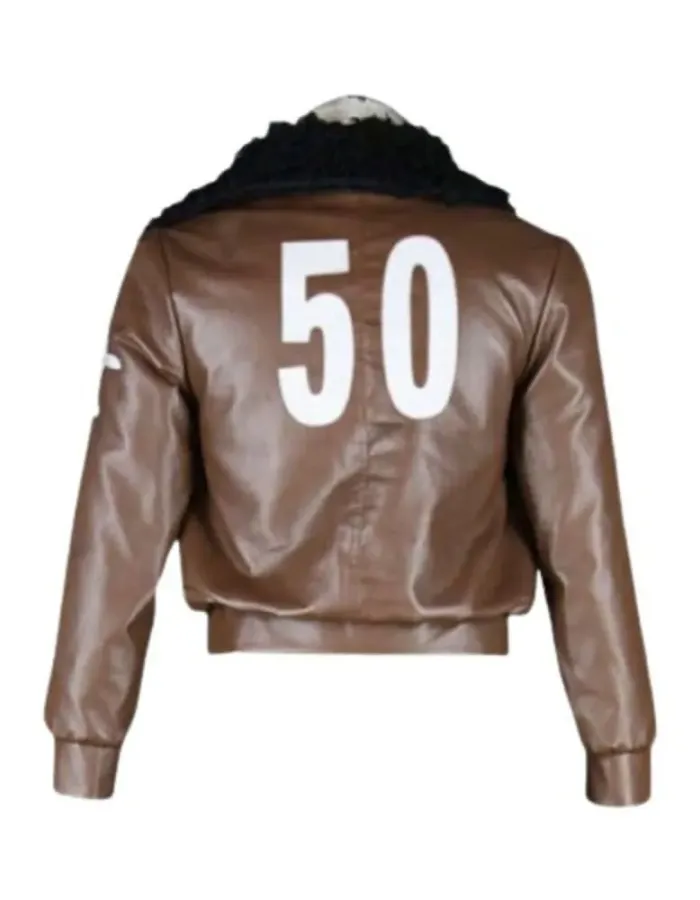 Hetalia America Alfred F Jones Brown Leather Bomber Jacket