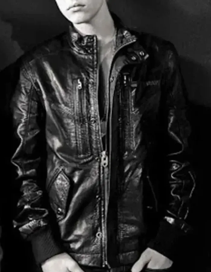 Justin Bieber Black Cafe Racer Leather Jacket Justin Bieber Black Cafe Racer Leather Jacket
