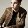 Justin Bieber Brown Snake Leather Jacket Justin Bieber Brown Snake Leather Jacket