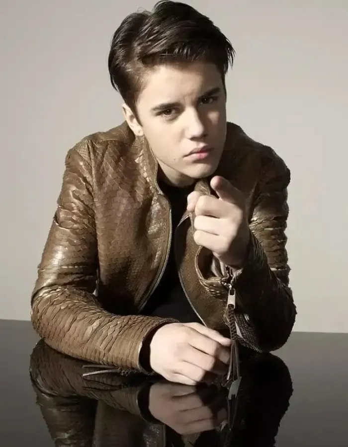 Justin Bieber Brown Snake Leather Jacket Justin Bieber Brown Snake Leather Jacket