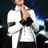 Justin Bieber Concert White Leather Jacket Justin Bieber Concert White Leather Jacket
