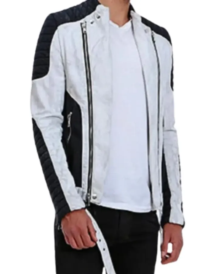 Justin Bieber Omnia Nightclub White Leather Jacket Justin Bieber Omnia Nightclub White Leather Jacket