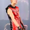 Justin Bieber Red Hooded Leather Vest