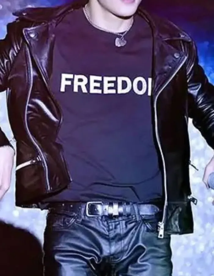 BTS Kim Taehyung Black Motorcycle Leather Jacket BTS Kim Taehyung Black Motorcycle Leather Jacket
