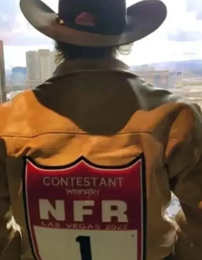 Logan Hay NFR Las Vegas Brown Leather Jacket Logan Hay NFR Las Vegas Brown Leather Jacket