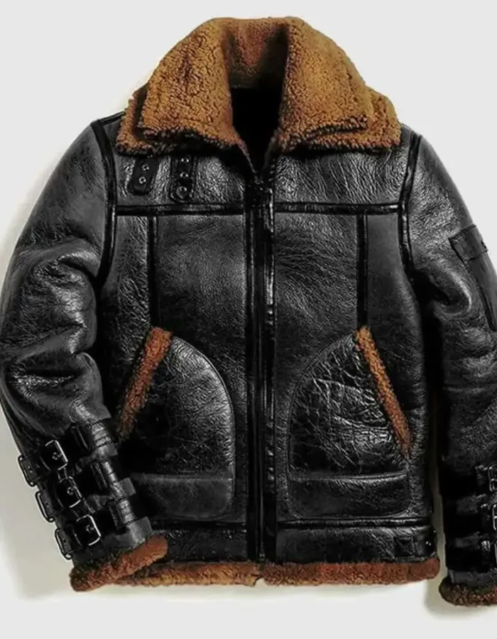 Men RAF B3 Aviator Black Shearling Leather Bomber Jacket Men RAF B3 Aviator Black Shearling Leather Bomber Jacket