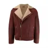Men’s Aviator Shearling Burgundy Leather Jacket Men’s Aviator Shearling Burgundy Leather Jacket