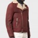 Men’s Aviator Shearling Burgundy Leather Jacket