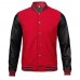 Men's Baseball Style Red Letterman Varsity Bomber Jacket