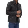 Men's Black Cafe Racer Biker Leather Jacket Men's Black Cafe Racer Biker Leather Jacket