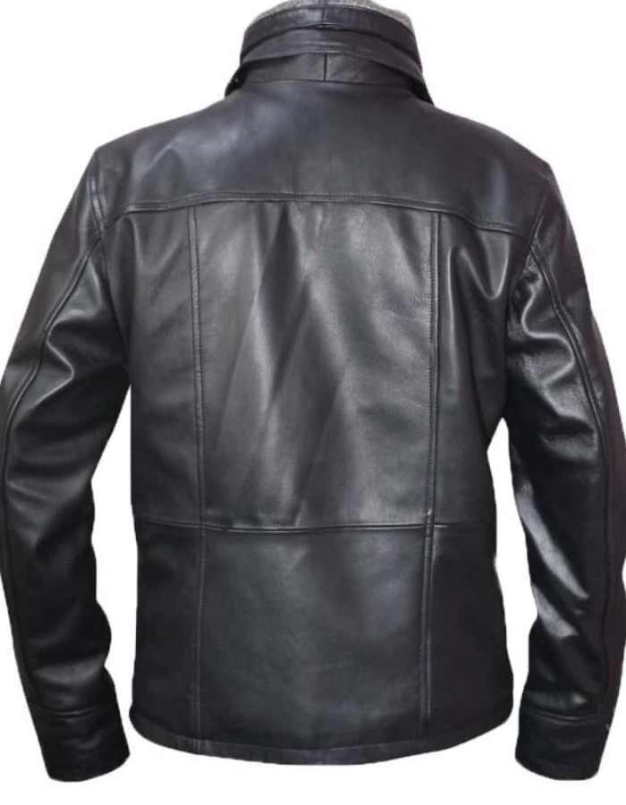 Men's Fur Black Leather Shearling Jacket