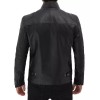 Men's Black Padded Shoulder Cafe Racer Leather Jacket Men's Black Padded Shoulder Cafe Racer Leather Jacket