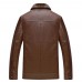 Men's Brown Fur Coat Style Leather Jacket