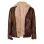 Men's Brown Zipper Closure Shearling Leather Jacket