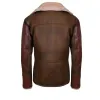 Men's Brown Zipper Closure Shearling Leather Jacket Men's Brown Zipper Closure Shearling Leather Jacket