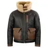 Men’s F-35 Aviator Chocolate Sheepskin Leather Jacket Men’s F-35 Aviator Chocolate Sheepskin Leather Jacket