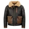 Men’s F-35 Aviator Chocolate Sheepskin Leather Jacket Men’s F-35 Aviator Chocolate Sheepskin Leather Jacket