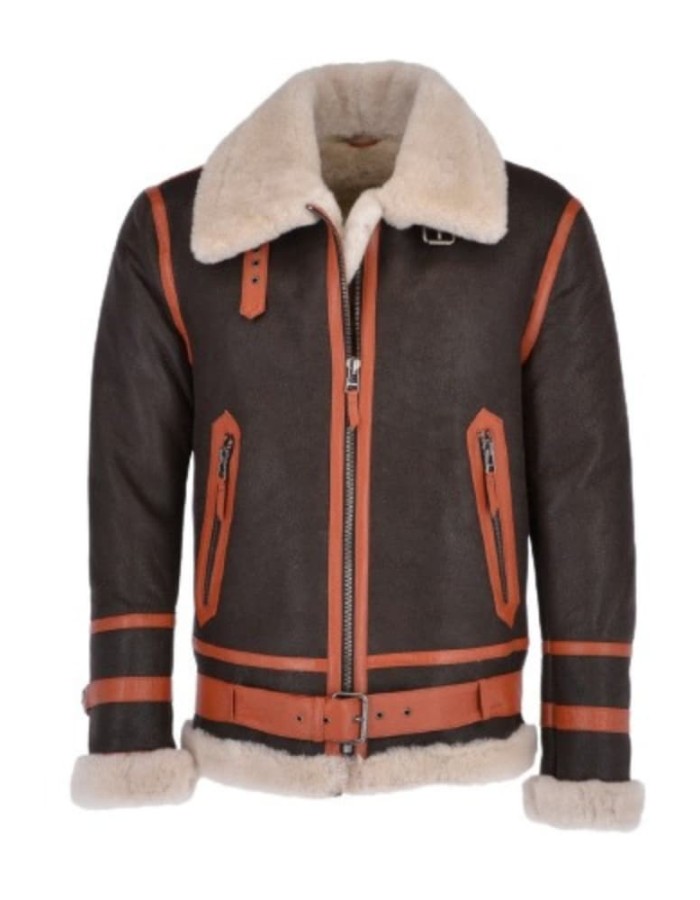 Men’s Flying Aviator Shearling Bomber Jacket