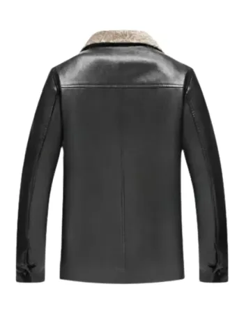 Mens Lierdar Fur Black Leather Jacket