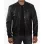 Men's Letterman Black Leather Bomber Jacket