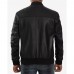 Men's Letterman Black Leather Bomber Jacket