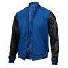 Men's Baseball Style Blue Letterman Varsity Bomber Jacket Men's Baseball Style Blue Letterman Varsity Bomber Jacket