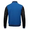 Men's Baseball Style Blue Letterman Varsity Bomber Jacket Men's Baseball Style Blue Letterman Varsity Bomber Jacket