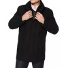 Men's Black Modern Fit Wool Car Coat