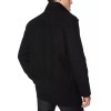 Men's Black Modern Fit Wool Car Coat