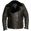 Mens Dark Brown Motorcycle Shearling Leather Jacket Mens Dark Brown Motorcycle Shearling Leather Jacket