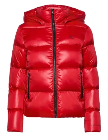 Mens Hooded Puffer Red Jacket