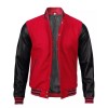 Men's Baseball Style Red Letterman Varsity Bomber Jacket