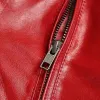 Mens Shearling Red Leather Jacket