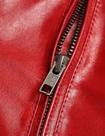 Mens Shearling Red Leather Jacket