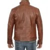 Mens Six Pocket Tan Leather Jacket