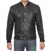 Mens Black Snuff Leather Bomber Jacket