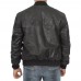 Mens Black Snuff Leather Bomber Jacket