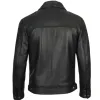 Mens Tall Vintage Shirt Collar Black Leather Jacket Mens Tall Vintage Shirt Collar Black Leather Jacket