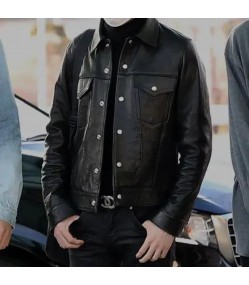 Min Yoongi Suga Black Leather Jacket