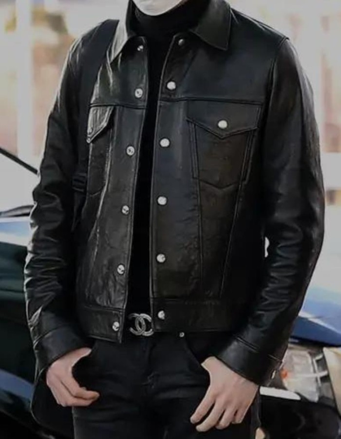 Min Yoongi Suga Black Leather Jacket Min Yoongi Suga Black Leather Jacket