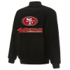 NFL San Francisco 49ers Black Wool Varsity Bomber Jacket NFL San Francisco 49ers Black Wool Varsity Bomber Jacket