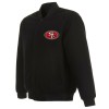 NFL San Francisco 49ers Black Wool Varsity Bomber Jacket