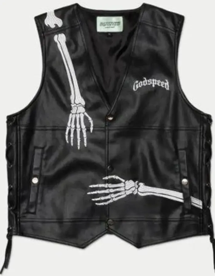 NYC Godspeed Rod Black Leather Vest