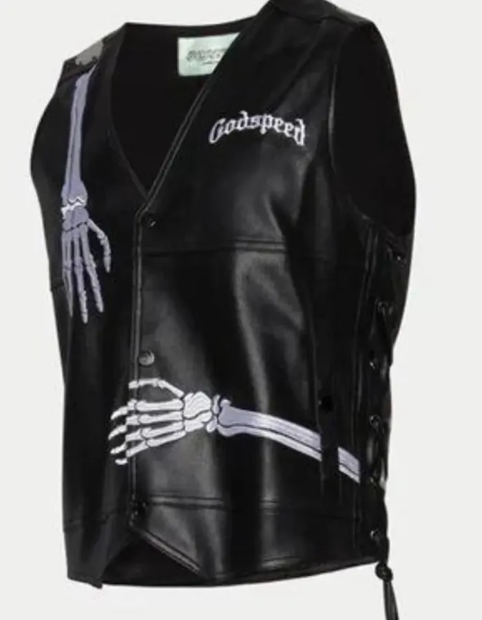 NYC Godspeed Rod Black Leather Vest
