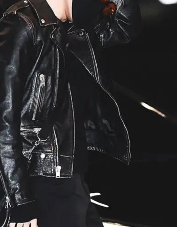 Park Jimin Black Motorcycle Leather Jacket Park Jimin Black Motorcycle Leather Jacket